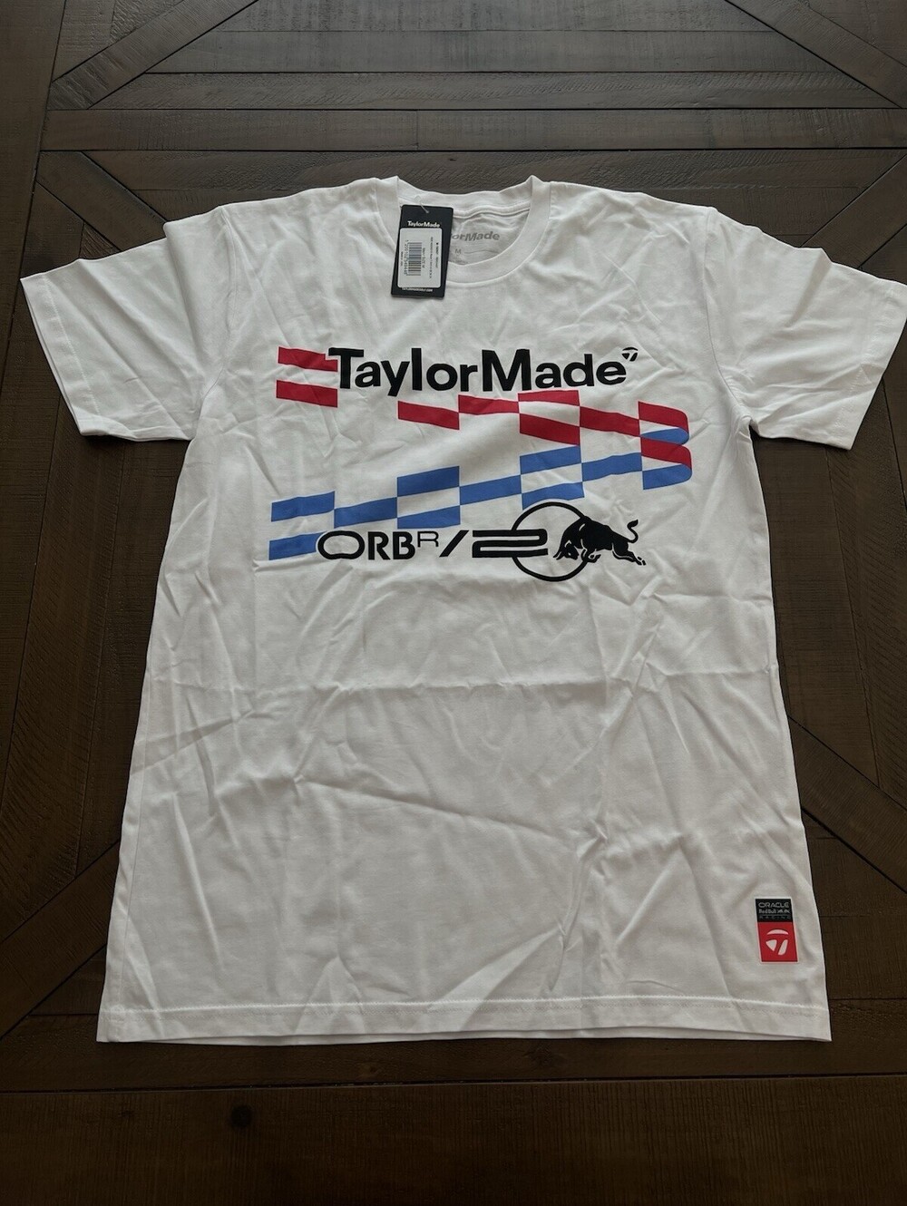 TaylorMade Oracle Red Bull Racing F1 T-Shirt Mens Medium NWT White Made in USA